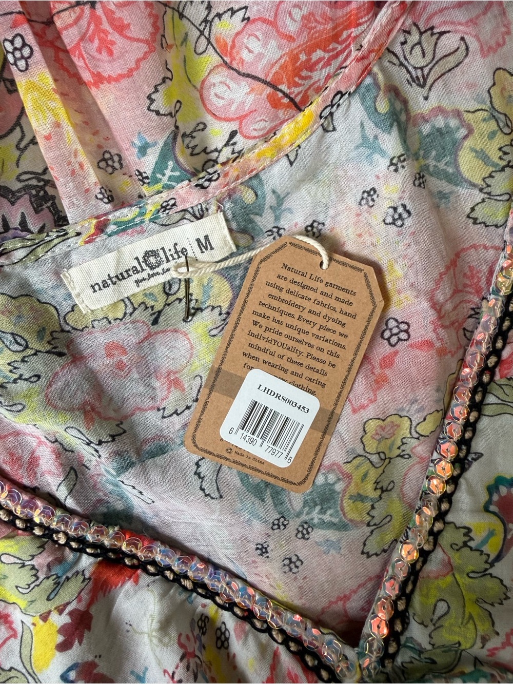 NATURAL LIFE Isabella Pink Floral Paisley Mini Dress Medium NWT - Picture 11 of 12
